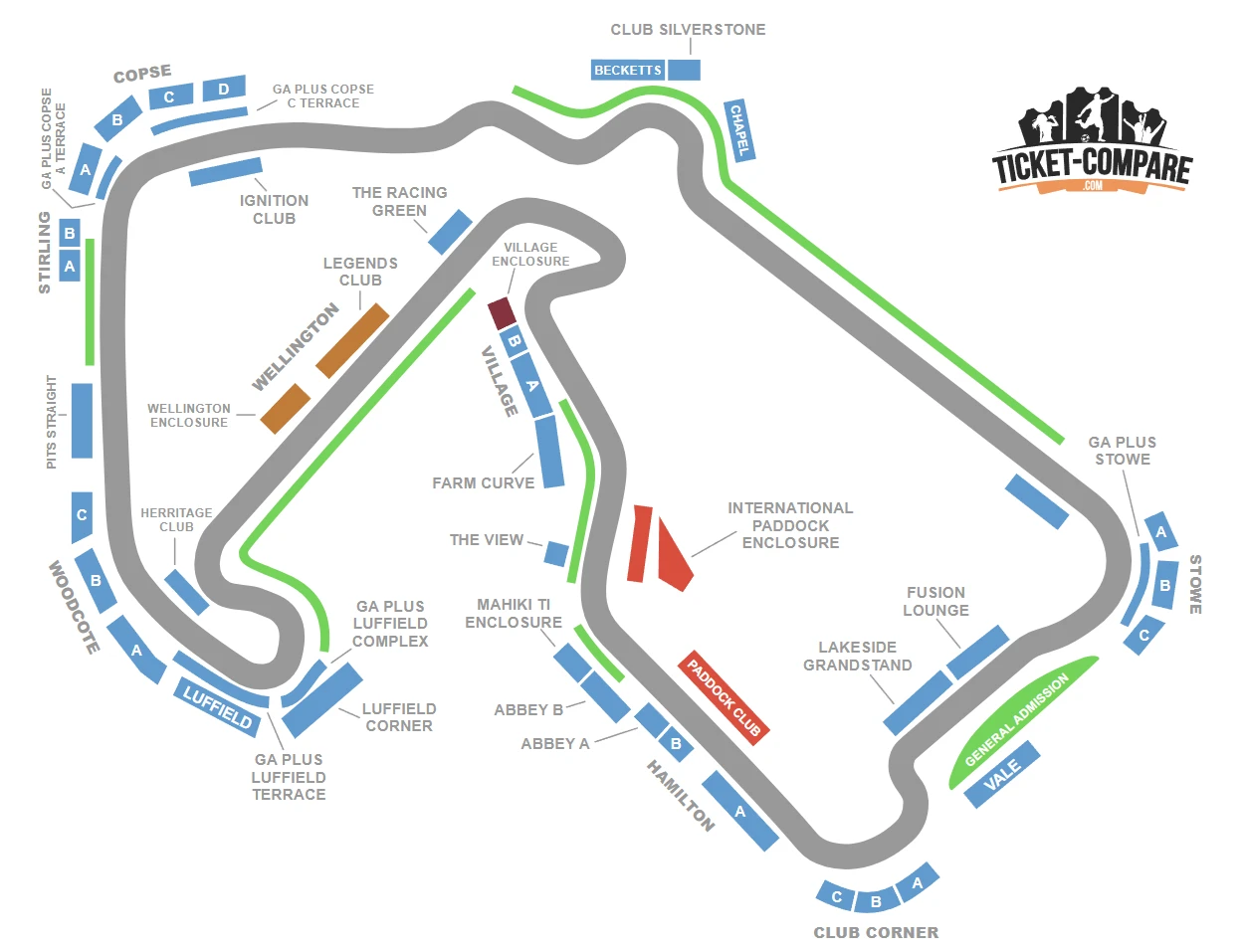 Silverstone Circuit Seating Plan