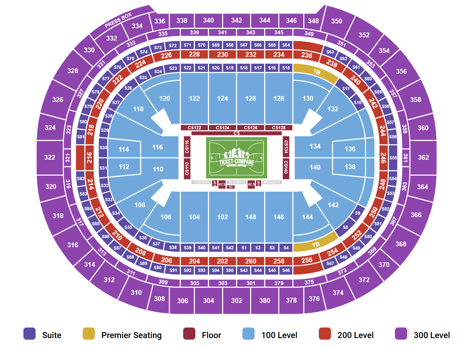 Ball Arena - CO Seating Plan