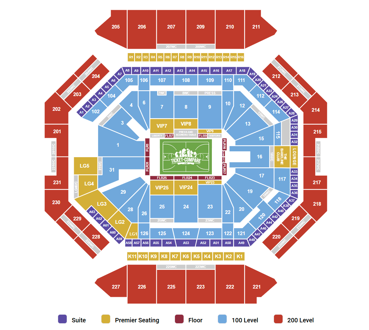 Barclays Center - NY Seating Chart