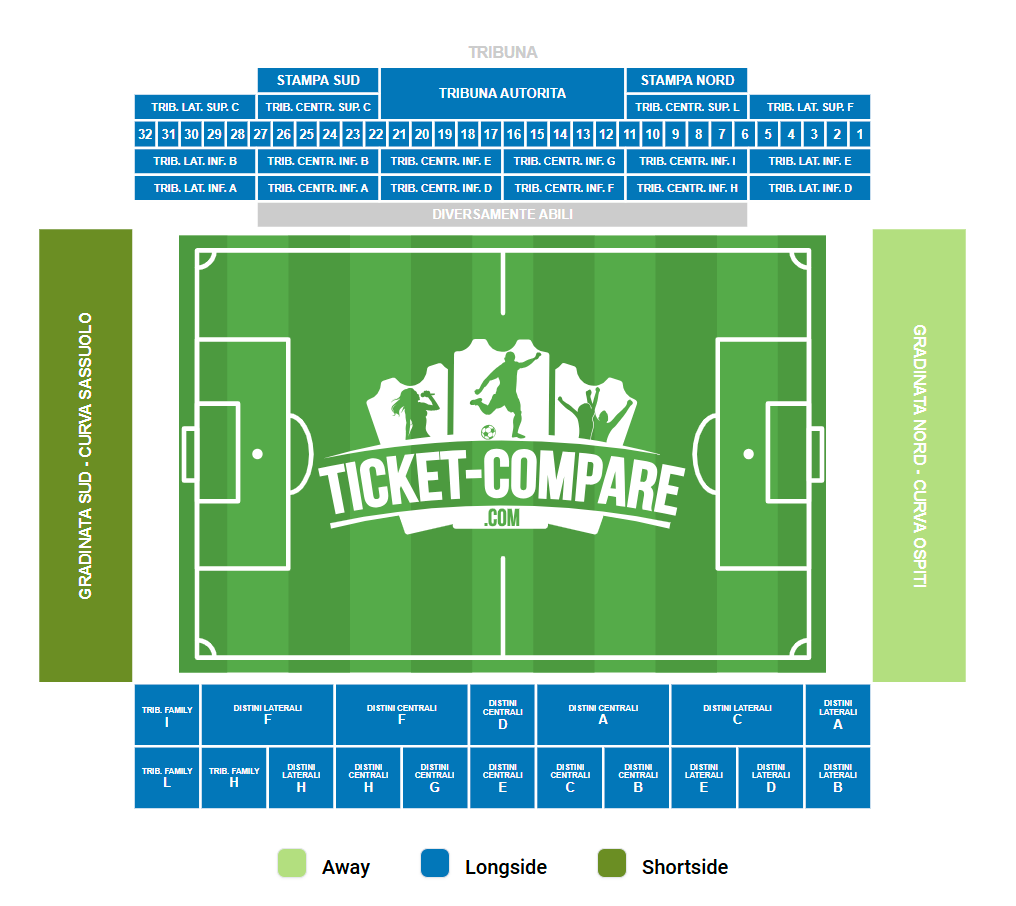 MAPEI Stadium - Città del Tricolore Seating Plan