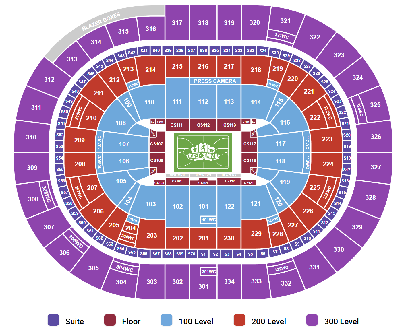 Moda Center - OR Seating Chart