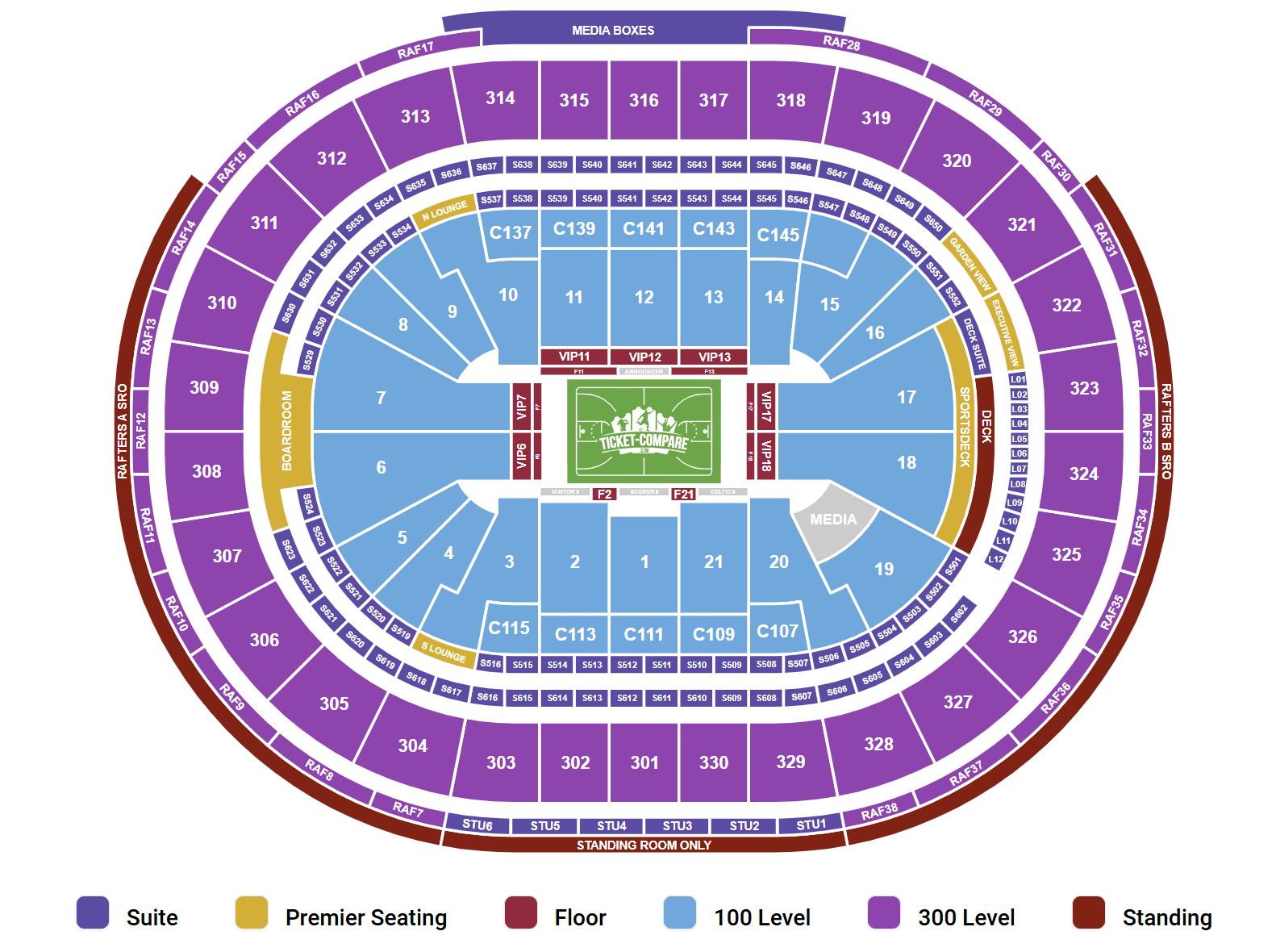 TD Garden - MA Seating Plan