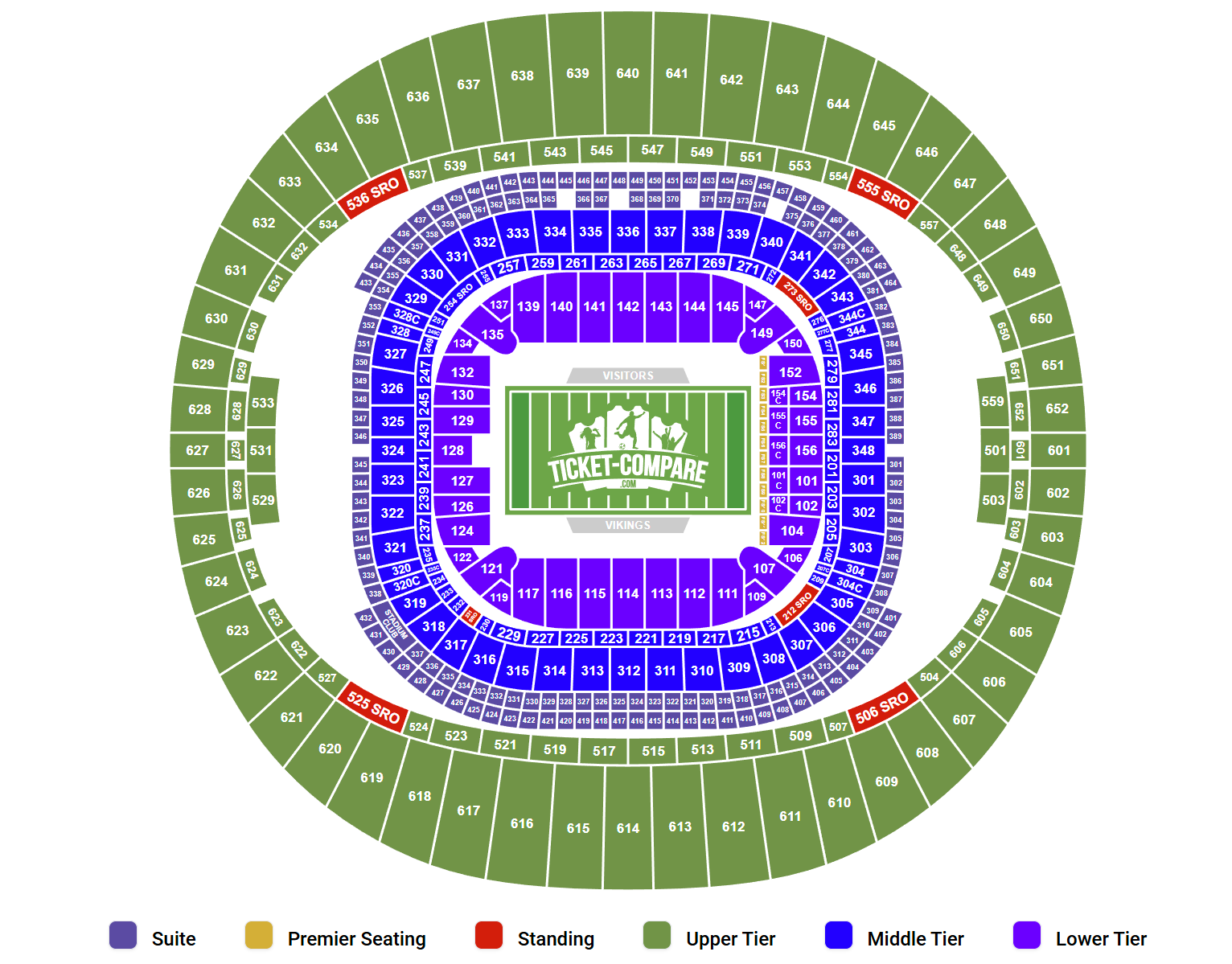Caesars Superdome Seating Plan