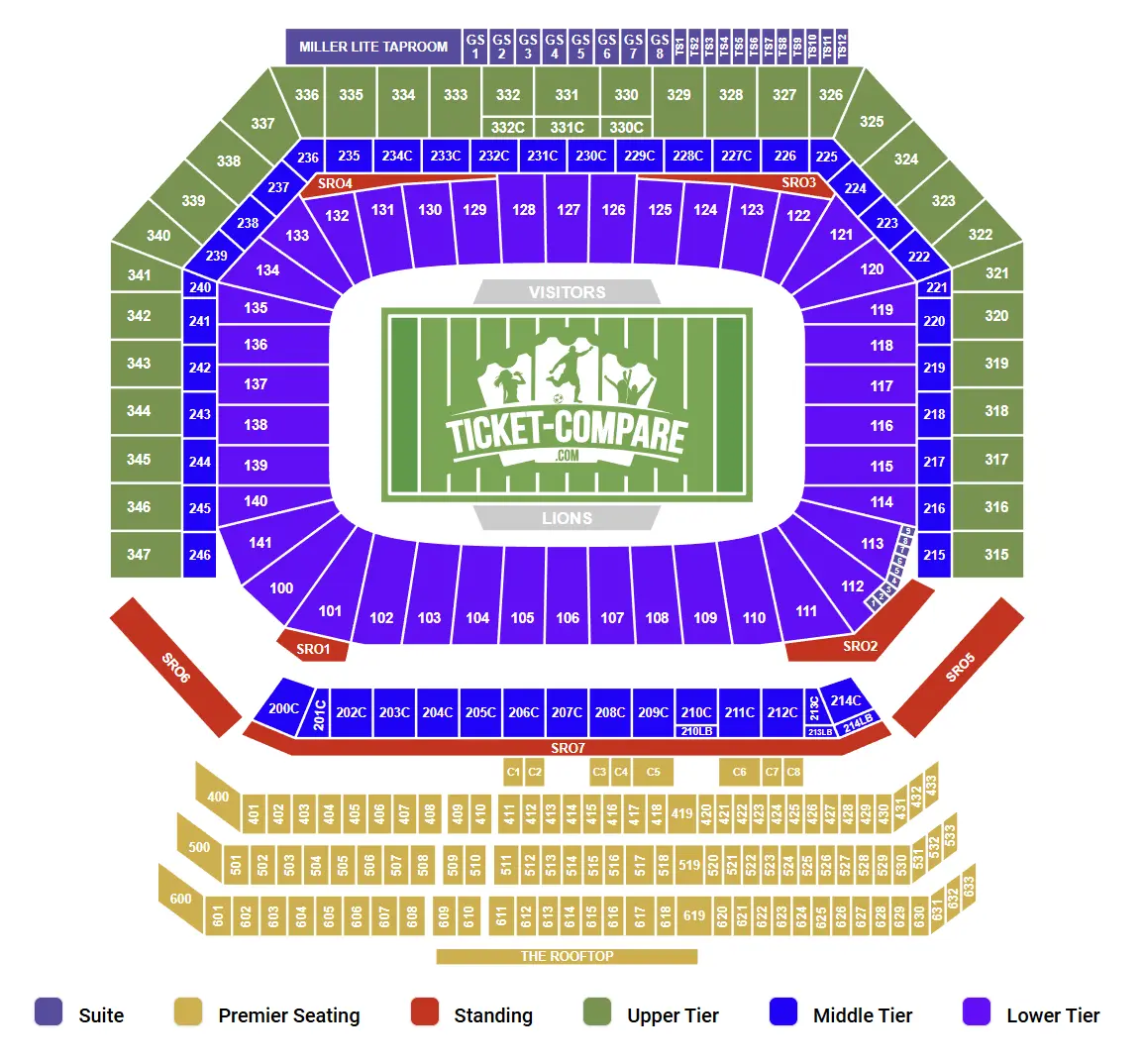 Ford Field Seating Plan