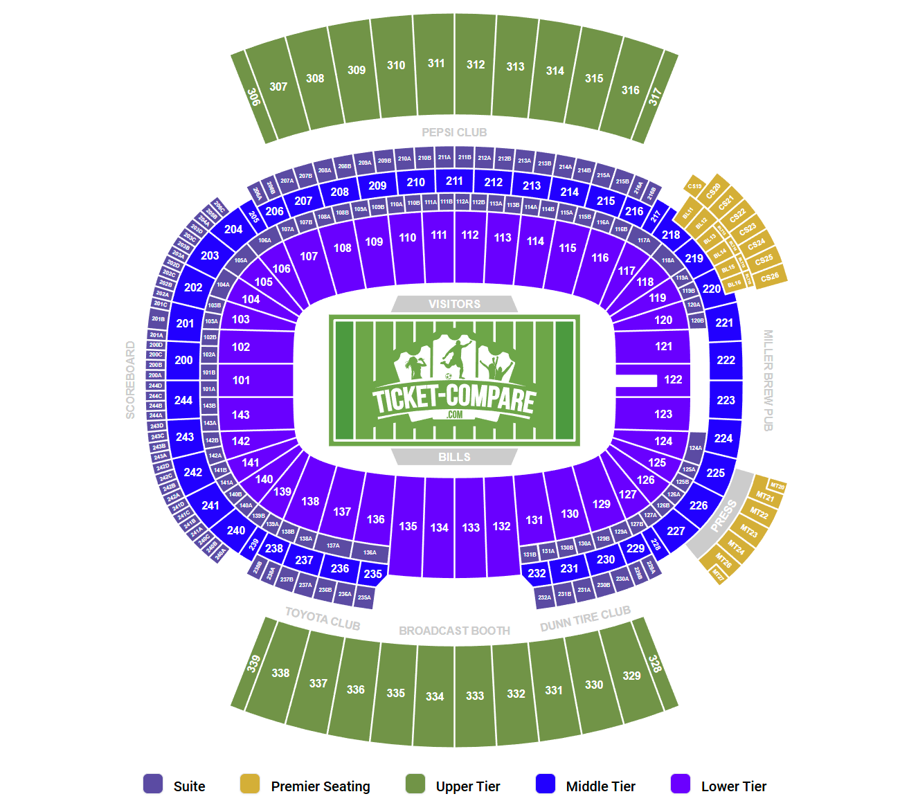 Highmark Stadium Seating Plan