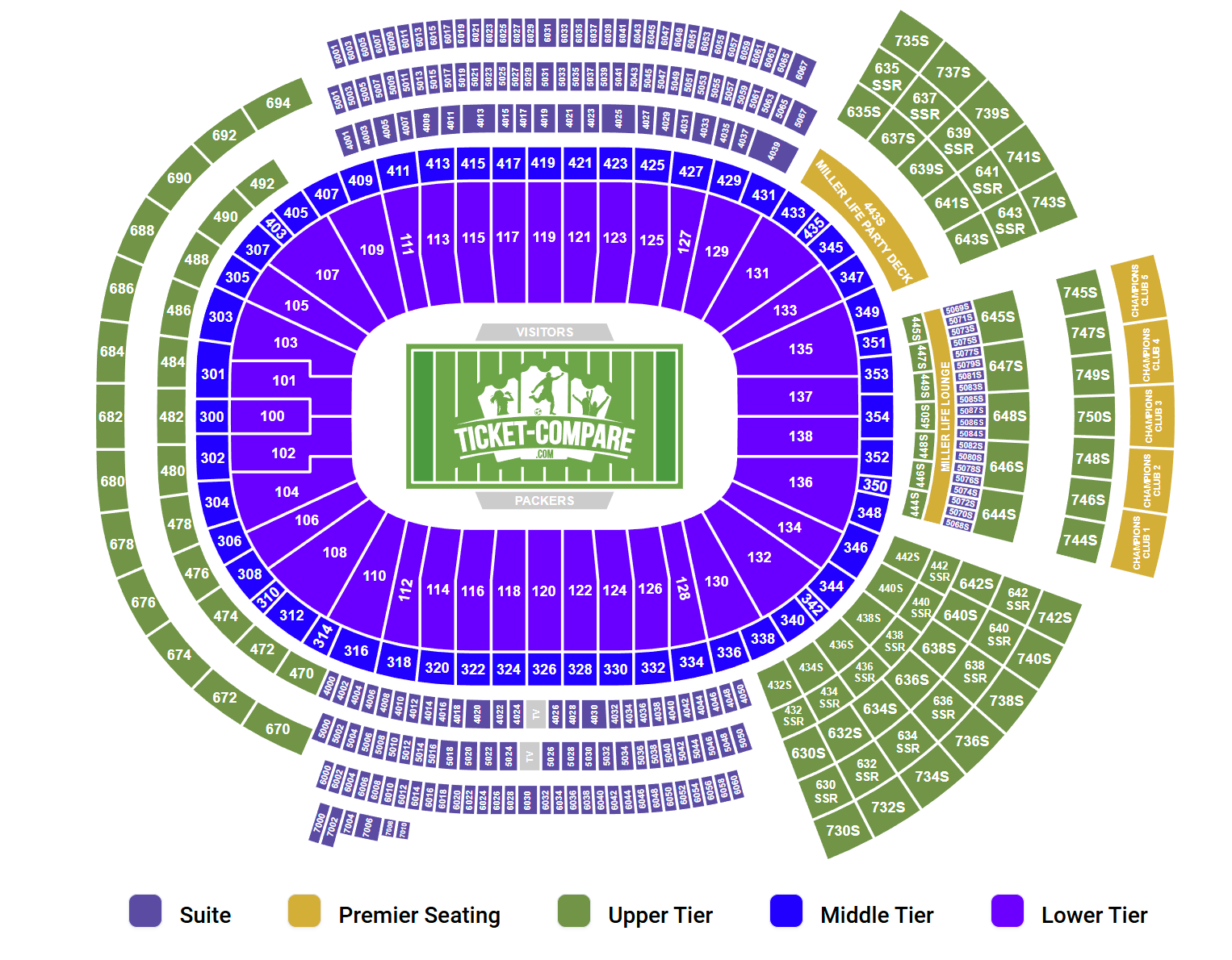 Lambeau Field Seating Plan